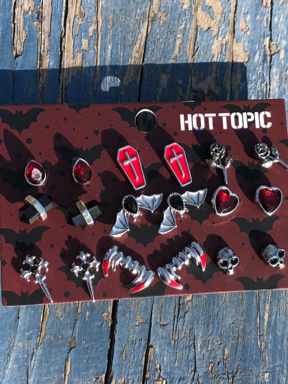 Vampire Fang Stud Earrings, Set of 9